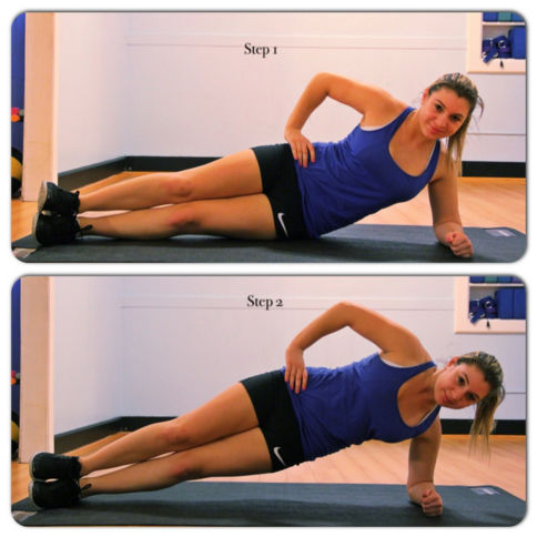 woman doing side plank